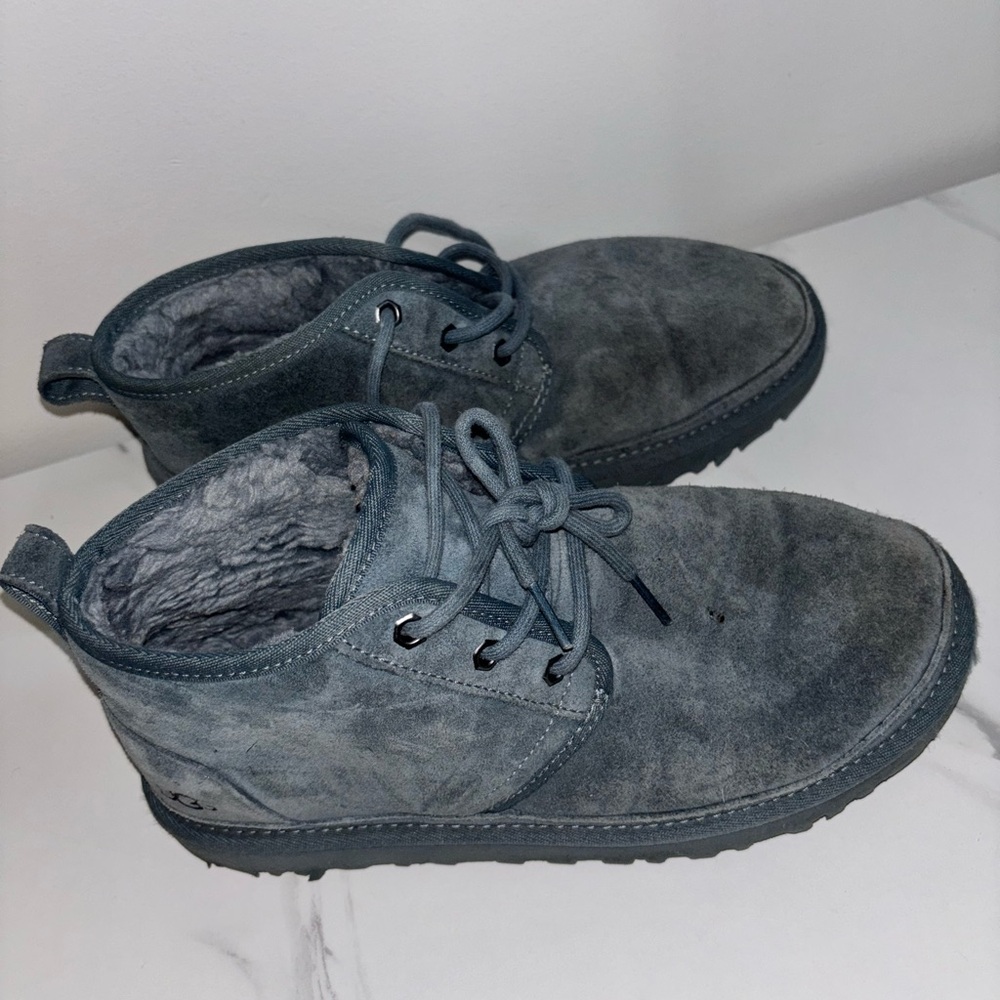 UGG Dark Blue Suede Lace-Up Boots
